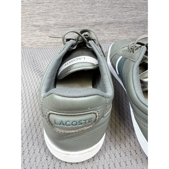Lacoste Shoes Mens Size 8.5 Gray Green Logo Lace Up Casual Sneakers Low Top main image 13
